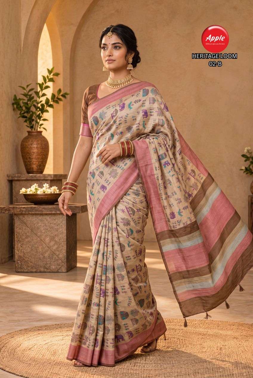 APPLE HERITAGE LOOM VOL 2 SUPER SOFT AND PURE ART SILK FABRIC SAREE WHOLESALE IN SURAT